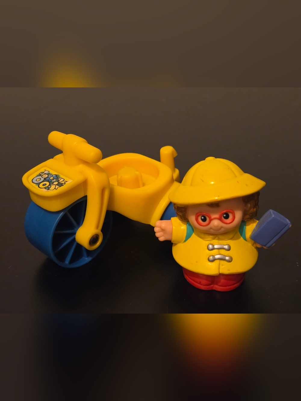 Little People Maggie In Yellow Coat Blue Book & Yellow Tricycle Bike
